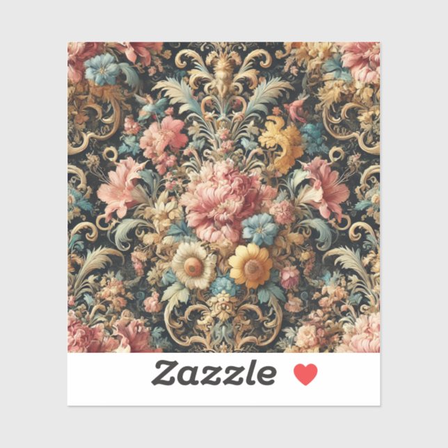 Sticker Requiem pour Arcana – Conception florale gothique (Feuille)
