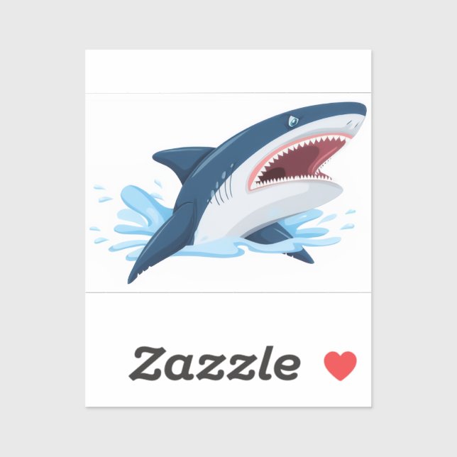 Sticker requin de dessin animé (Feuille)