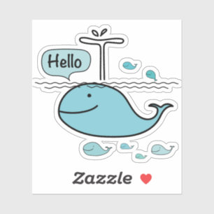 Sticker requin dit bonjour