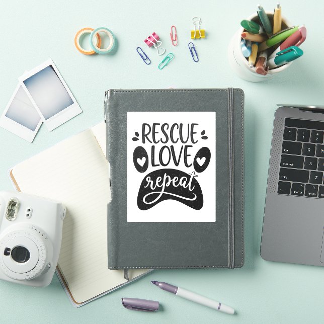 Sticker Rescue Love Repeat Dog Paw Tee (Couverture iPad)
