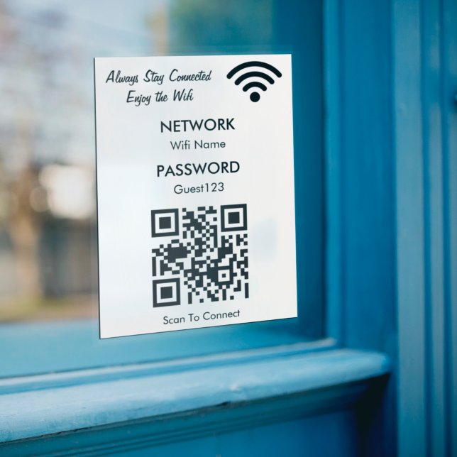 Sticker Réseau Wifi Avec Code QR Texte Personnalisé Pour L (Créateur téléchargé)