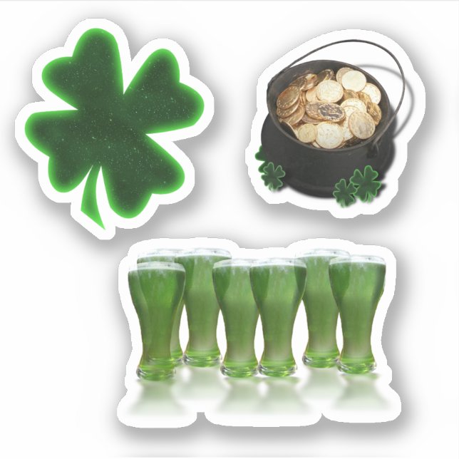 Sticker Réservation de scrapbooking Bière Verte St. Patric (Devant)