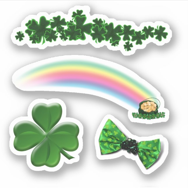 Sticker Réservation de scrapbooking Trèfles Arc-en-ciel St (Devant)