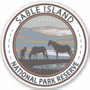 Sticker Réserve de parc national de l'île Sable Canada Vin