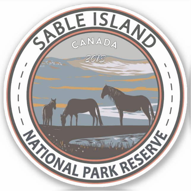 Sticker Réserve de parc national de l'île Sable Canada Vin (Devant)