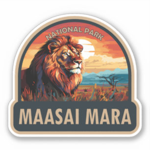 Sticker Réserve nationale de Massai Mara Lion Travel Art