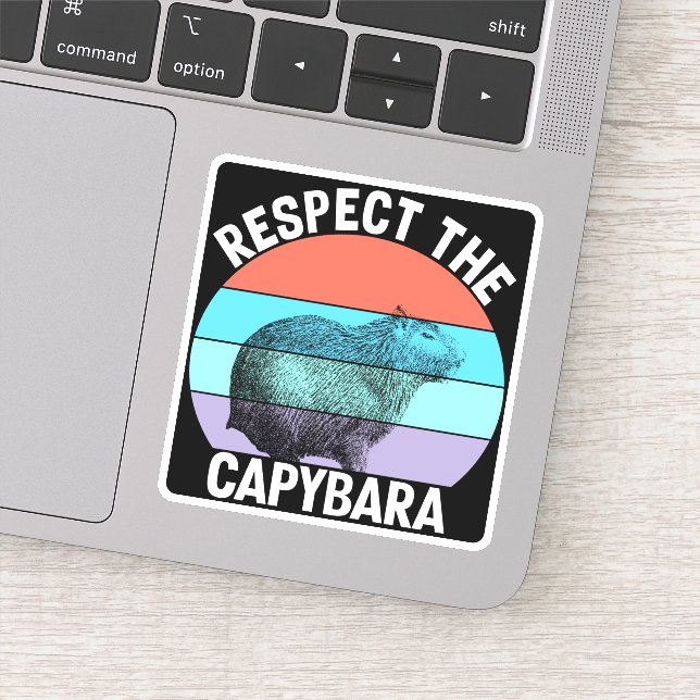 Sticker Respectez Le Capybara Amoureux De Capybara Drôle (Détail)