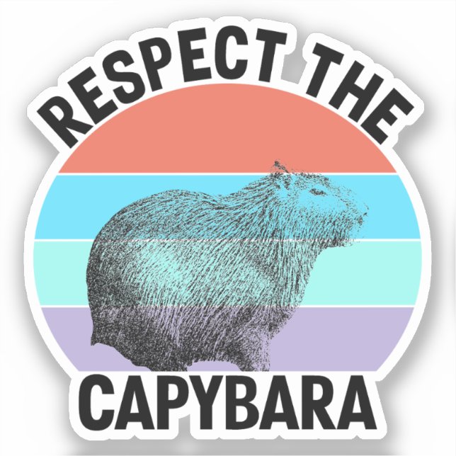 Sticker Respectez Le Capybara Drôle Rongeur Capybara (Recto)