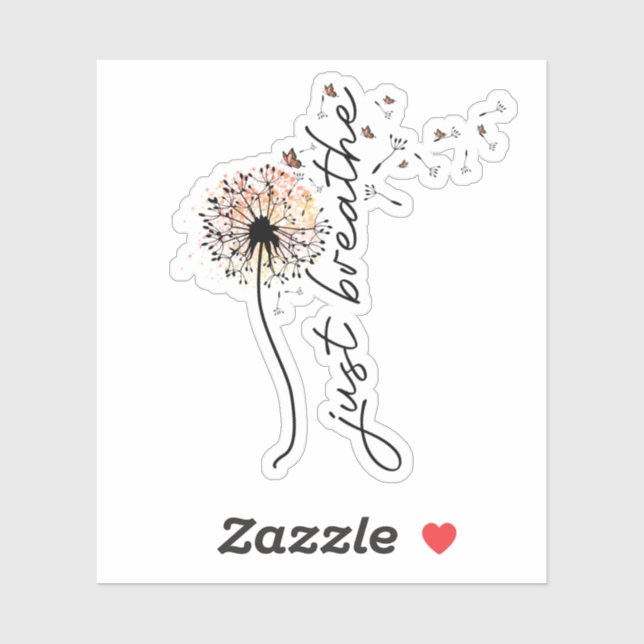 Sticker Respirer simplement Pissenlit Inspiration de soins (Feuille)