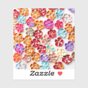 Sticker Ressort tissu cousu artisanal Fleurs Multicolor