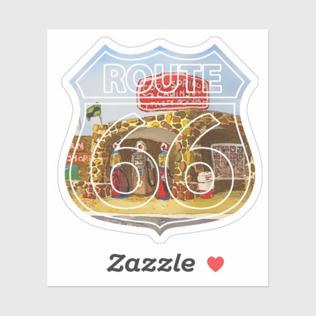 Sticker Ressorts cool sur la route 66 (Feuille)
