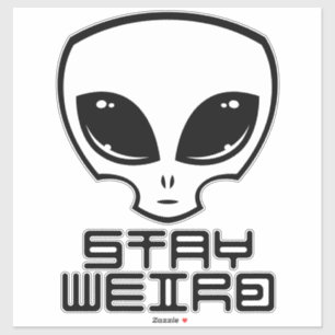 Sticker Restez à la tête d'Alien bizarre