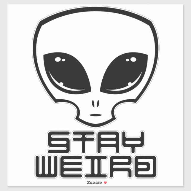 Sticker Restez à la tête d'Alien bizarre (Feuille)