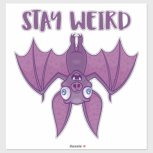Sticker Restez bizarre chauve-souris caricaturale