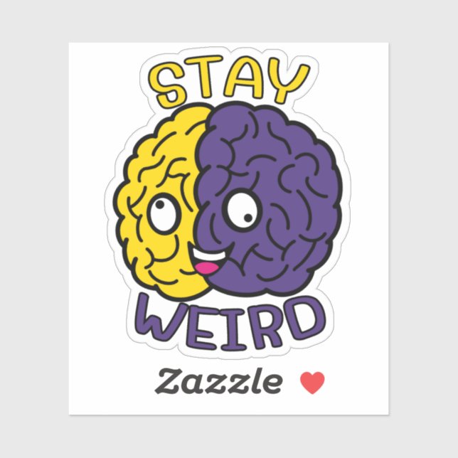 Sticker Restez bizarre - Le cerveau du visage de Dieu (Feuille)