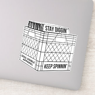 Sticker Restez Diggin' & Gardez Spinnin' Vinyl Crate Digge