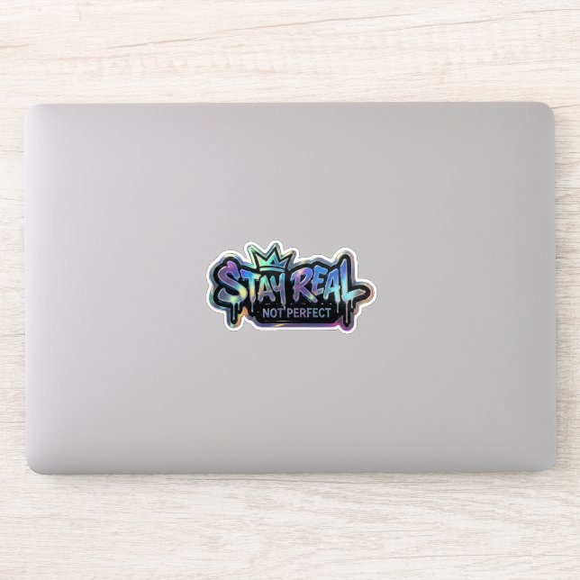 Sticker Restez Réel Pas Parfait | Inspirant  (Ordinateur)