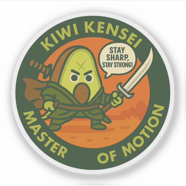 Sticker Restez Vif Restez Fort Samouraï Kiwi  (Devant)