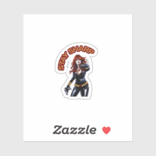 Sticker Restez Vif - Veuve noire