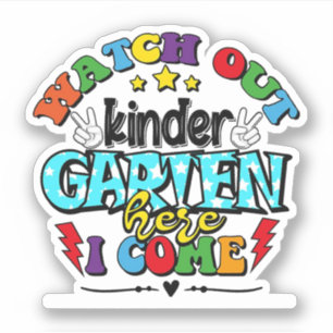 Sticker Retourner À L'École Suivre Kinder Garten Ici Je Vi