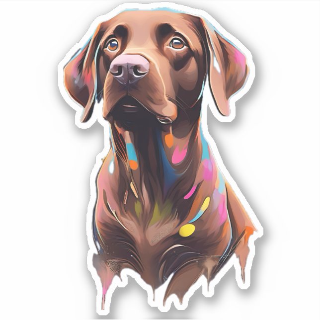 Sticker Retriever au chocolat Labrador, Décal de vinyle "B (Devant)