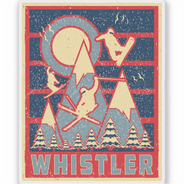 Sticker Retro 80s Whistler Colombie-Britannique (Devant)