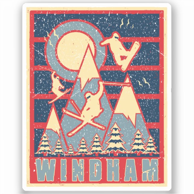 Sticker Retro 80s Windham Mountain Ski (Recto)