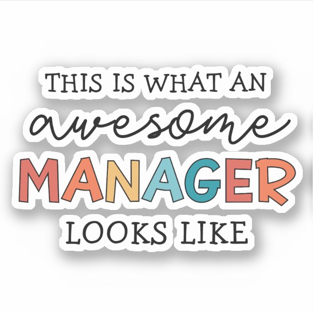 Sticker Retro Awesome Manager Funny (Devant)