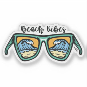 Sticker Retro Beach Vibes des deux côtés des oeuvres d'art