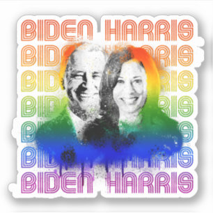 Sticker Retro Biden Harris Pride
