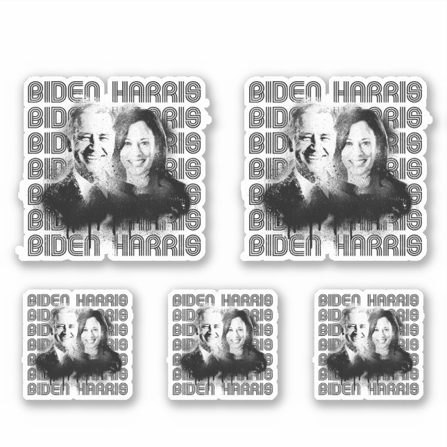 Sticker Retro Biden Harris Pride (Devant)