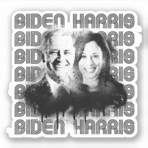 Sticker Retro Biden Harris Pride