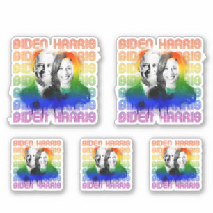 Sticker Retro Biden Harris Pride