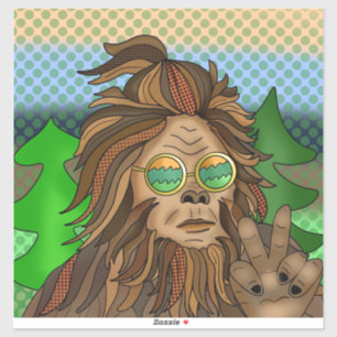 Sticker Retro Bigfoot Couleurs Vintage Sasquatch Pop Art