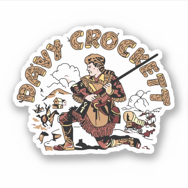 Sticker Retro Davy Crockett (Devant)