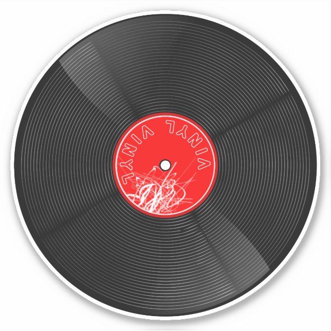 Sticker Retro Grooves : Illustration du record de vinyle (Devant)