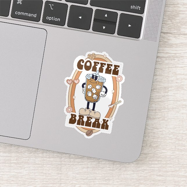 Sticker Retro Groovy Coffee Break (Détail)
