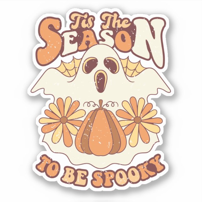 Sticker Retro Groovy Spooky Season Halloween (Devant)