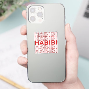 Sticker Retro Habibi arabe rouge