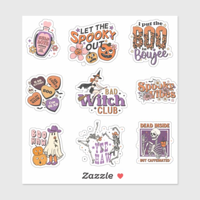 Sticker Retro Halloween (Feuille)