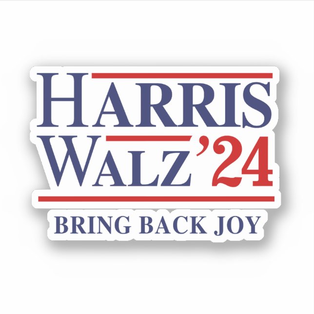 Sticker Retro Harris Walz '24 - Ramenez la joie (Devant)
