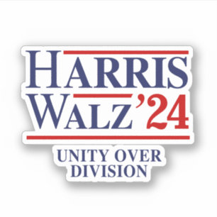 Sticker Retro Harris Walz '24 - Unité sur division