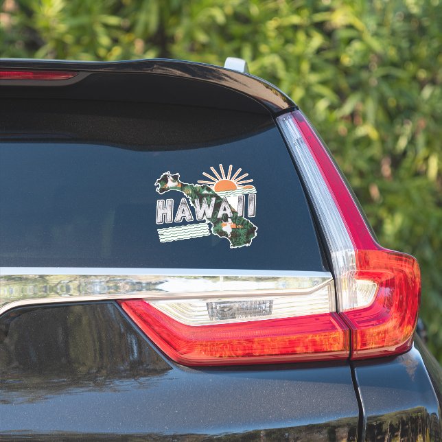 Sticker Retro Hawaii (Côté voiture)