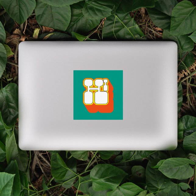 Sticker Retro Hi Turquoise Orange (Créateur téléchargé)