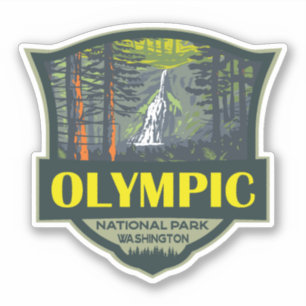 Sticker Retro Illustration du Parc National Olympique