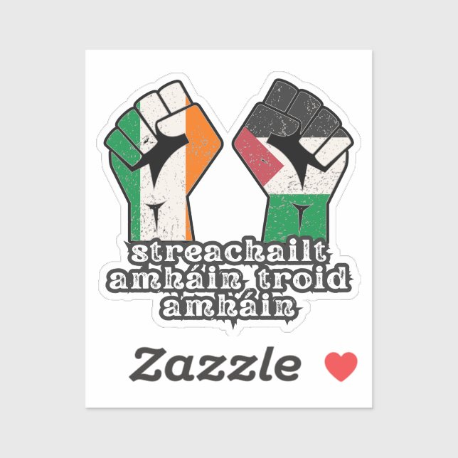 Sticker Rétro Irlande Palestine Solidarité Première révolu (Feuille)