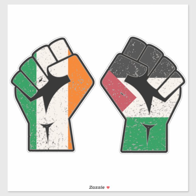 Sticker Rétro Irlande Palestine Solidarité Première révolu (Feuille)
