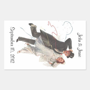 Sticker Retro Mariage mariée Groom Happy Couple
