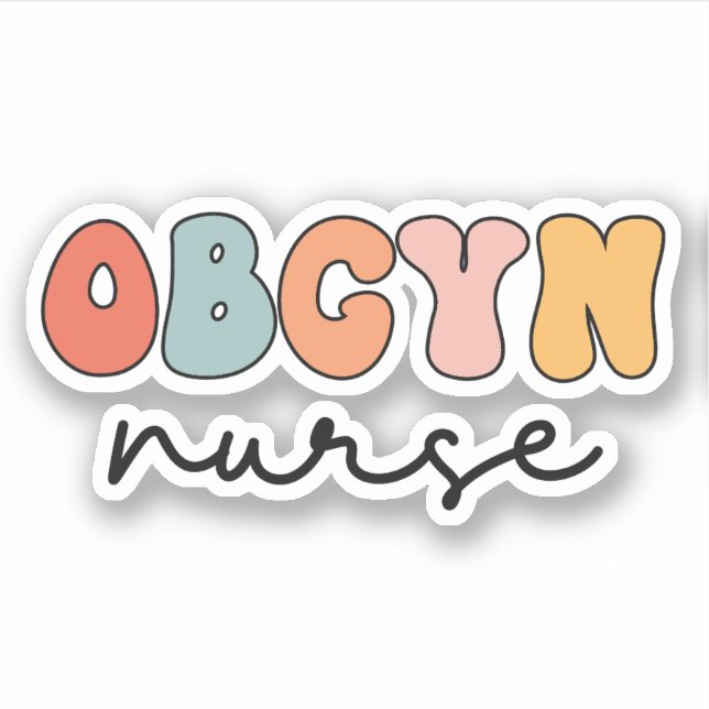 Sticker Retro OBGYN Nurse (Devant)