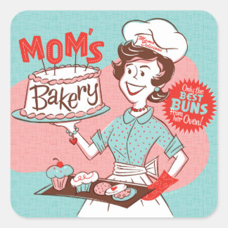 Sticker rétro pour boulangerie de maman — Carré